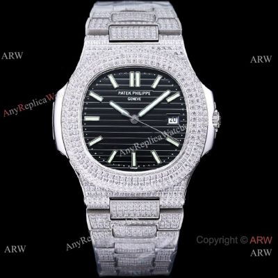 Luxury Copy Patek Philippe Nautilus Bust Down Watch Black Dial Super-LumiNova